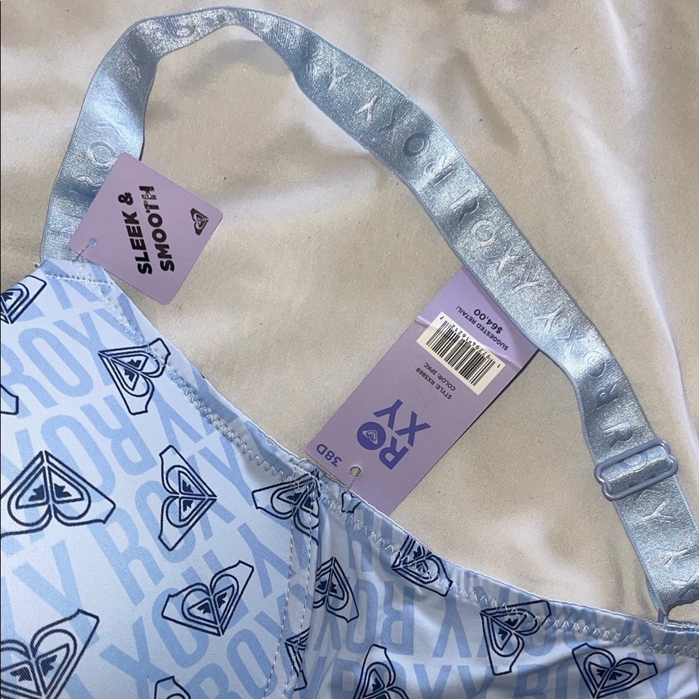 Roxy Light Blue Patterned Bra - Picture 2 of 5
